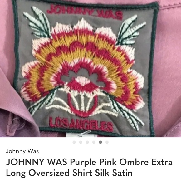 Johnny Was Luxurious and Gorgeous Blue Pink Ombre Silk Shirt Blouse 👚 - Picture 4 of 6